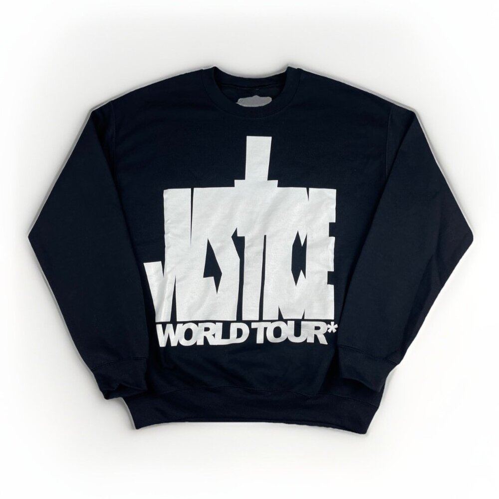 Justin Bieber Sweatshirt Mens Medium Black Justice World Tour Music Band Concert